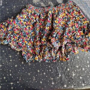 Old Navy Floral Ruffle Skirt - Navy, Yellow, Red, Pink